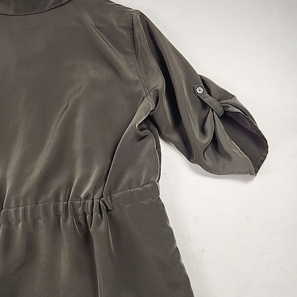 Mossimo Roll Tab Belted Waist Utility Dress Army Green Medium w/ Pockets (Flaw) - Picture 10 of 11